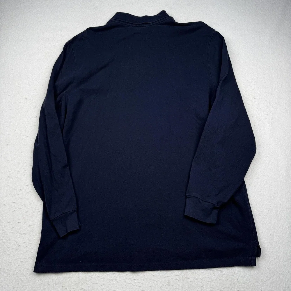 Polo Ralph Lauren Polo Shirt Mens 2XL Blue Crest Logo Long Sleeve Made In USA